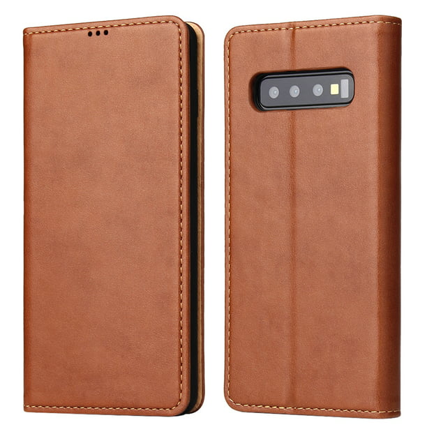 Leather Cover Compatible with Samsung Galaxy S10 Black Wallet Case for Samsung Galaxy S10 